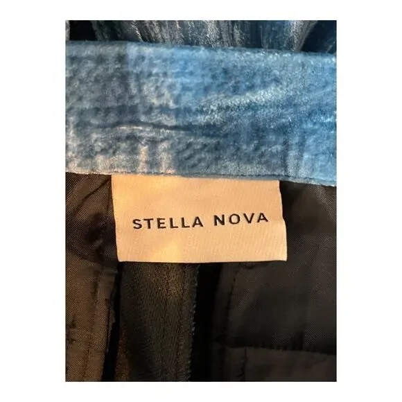 Stella Nova Pants Livi straight velour blue size 38(US:Medium M)